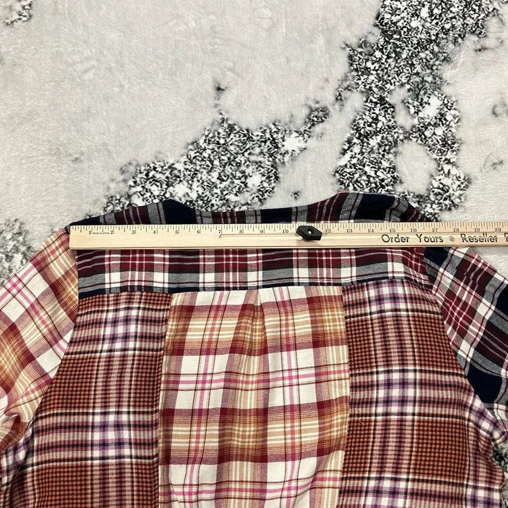 Cato Plaid Patchwork Open Front Cardigan Womens Size XL‎ Draped Fall Boho